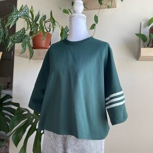 Adidas Dark Green crop athletic Top